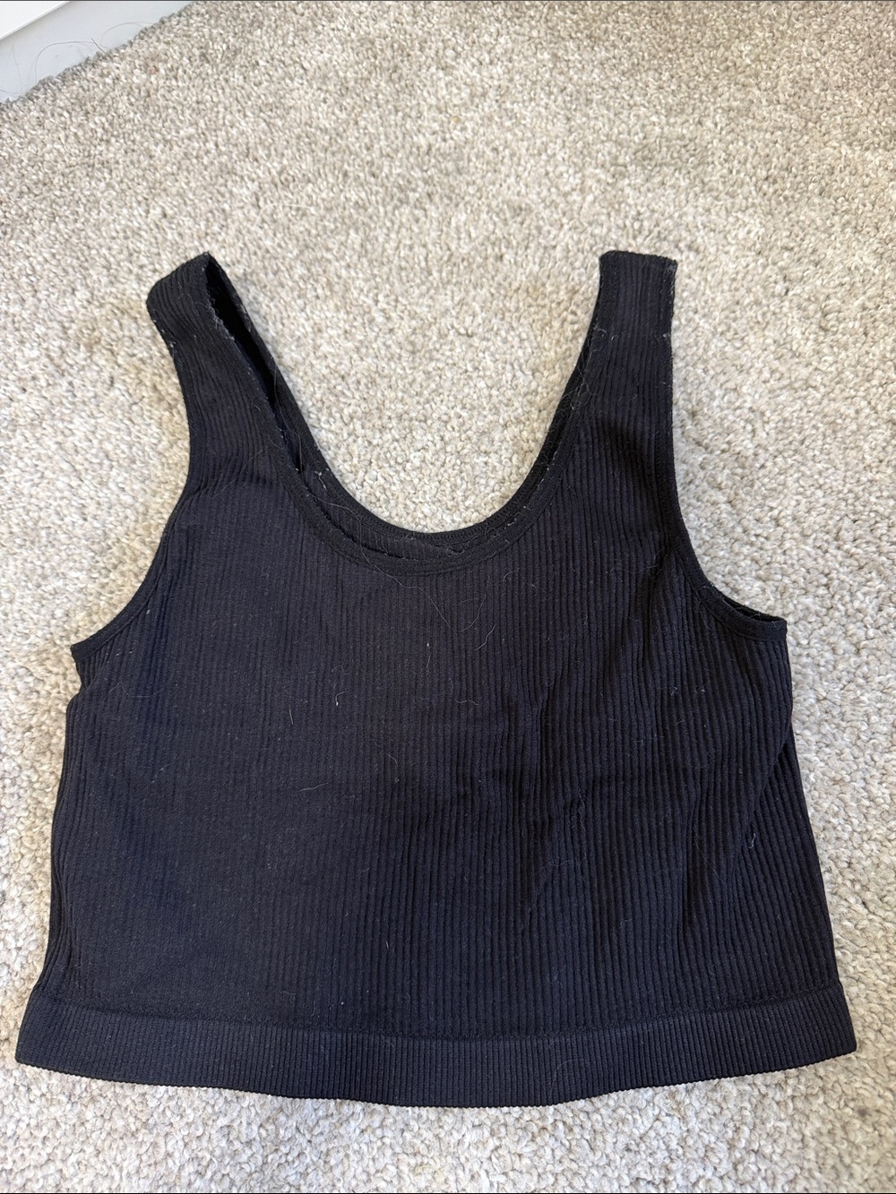 Forever21 Black Ribbed Tank Top - Versatile Women's Crop Tank